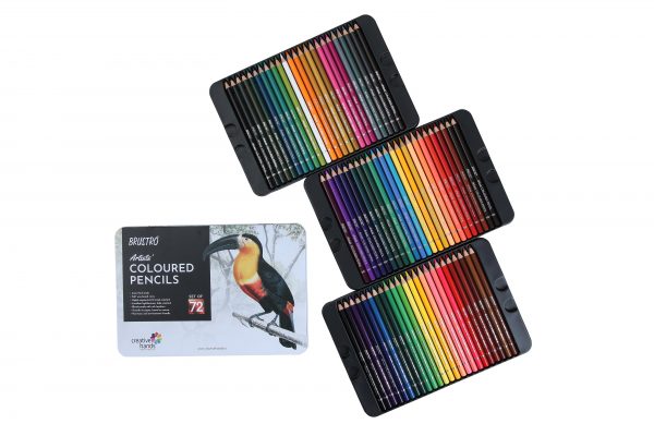 BRUSTRO Artists Colour Pencil Set | 72 Shades | Tin Box