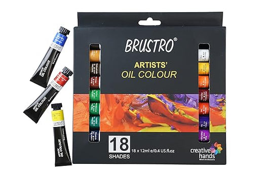 BRUSTRO Artists’ Oil Colours | Set of 18 | 12ML Tubes