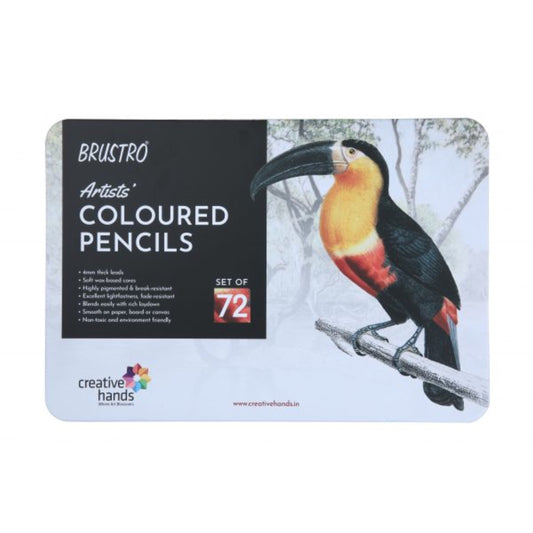 BRUSTRO Artists Colour Pencil Set | 72 Shades | Tin Box