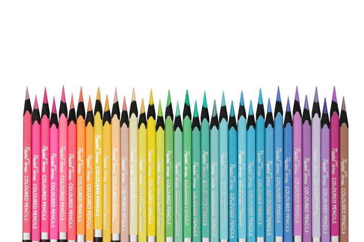 BRUSTRO Artist's Coloured Pencils Pastel Tone Set of 36 (in elegant tin box)