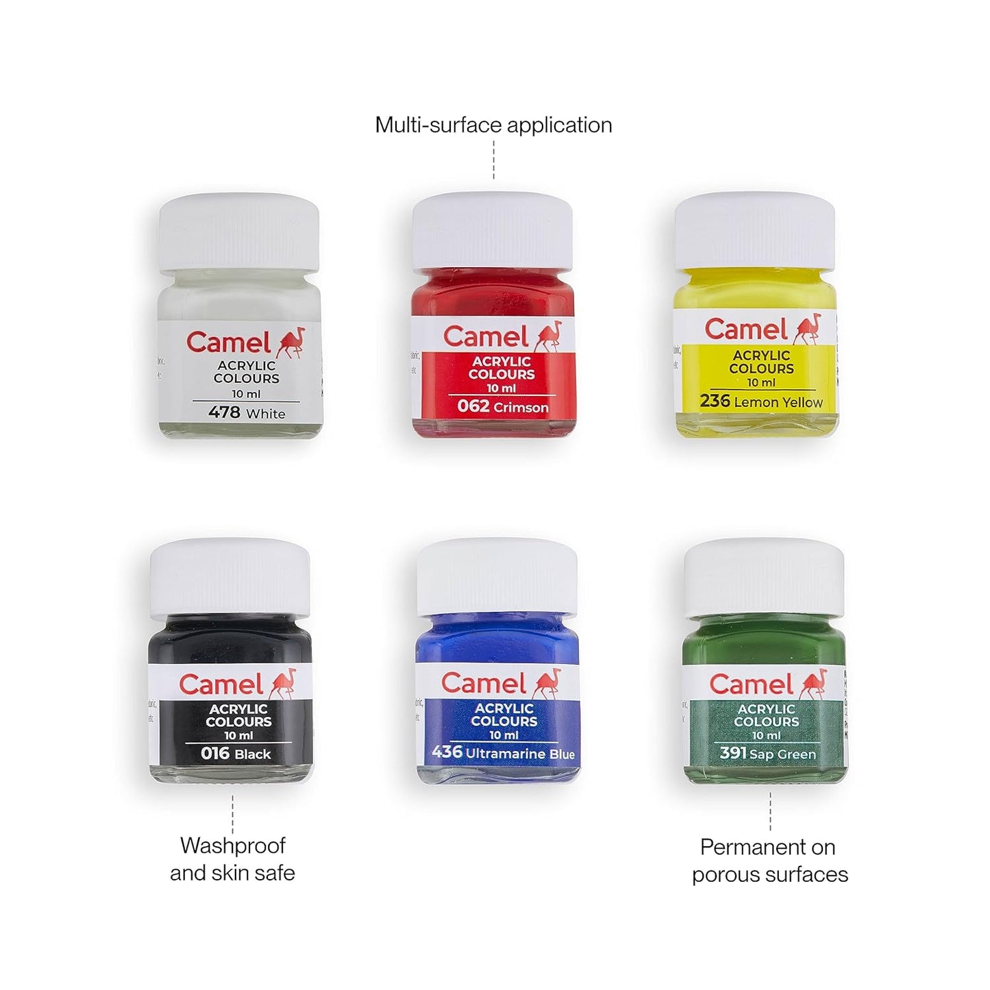 Camel Acrylic Ultra Colors | 10ml Each | 6 Shades