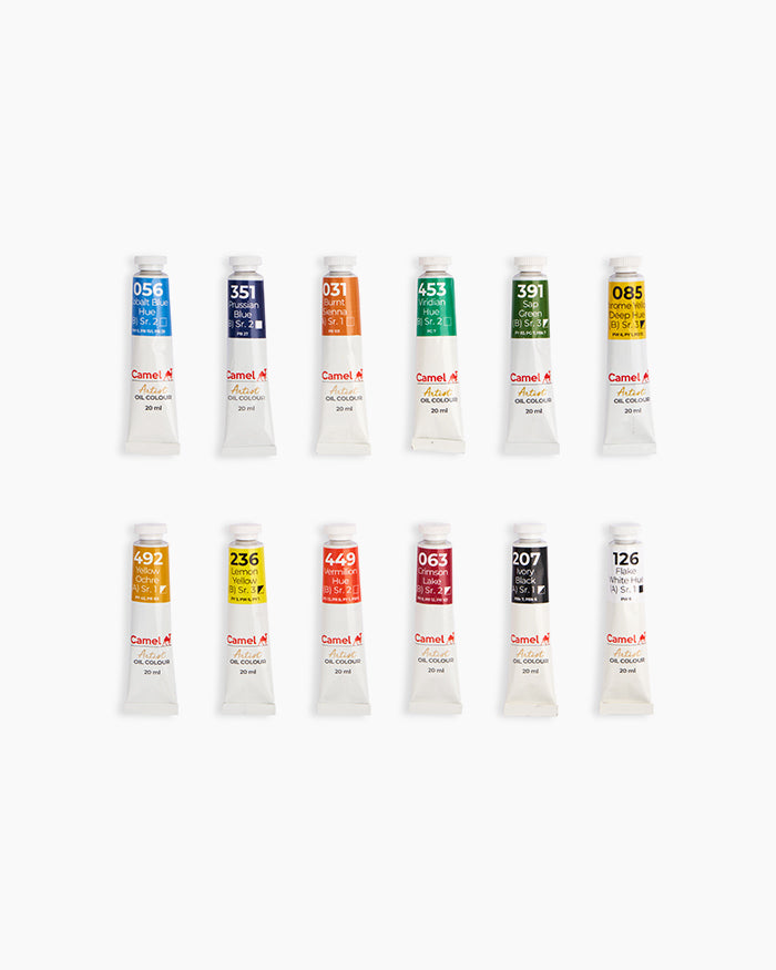 Camel Artist's Oil Color Box | 20ml Tubes | 12shades