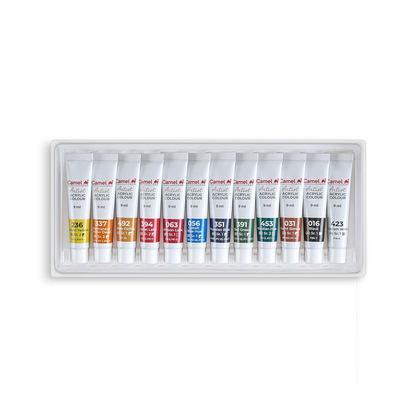 Camel Artist Acrylic Color Box | 9ml Tubes | 12 Shades