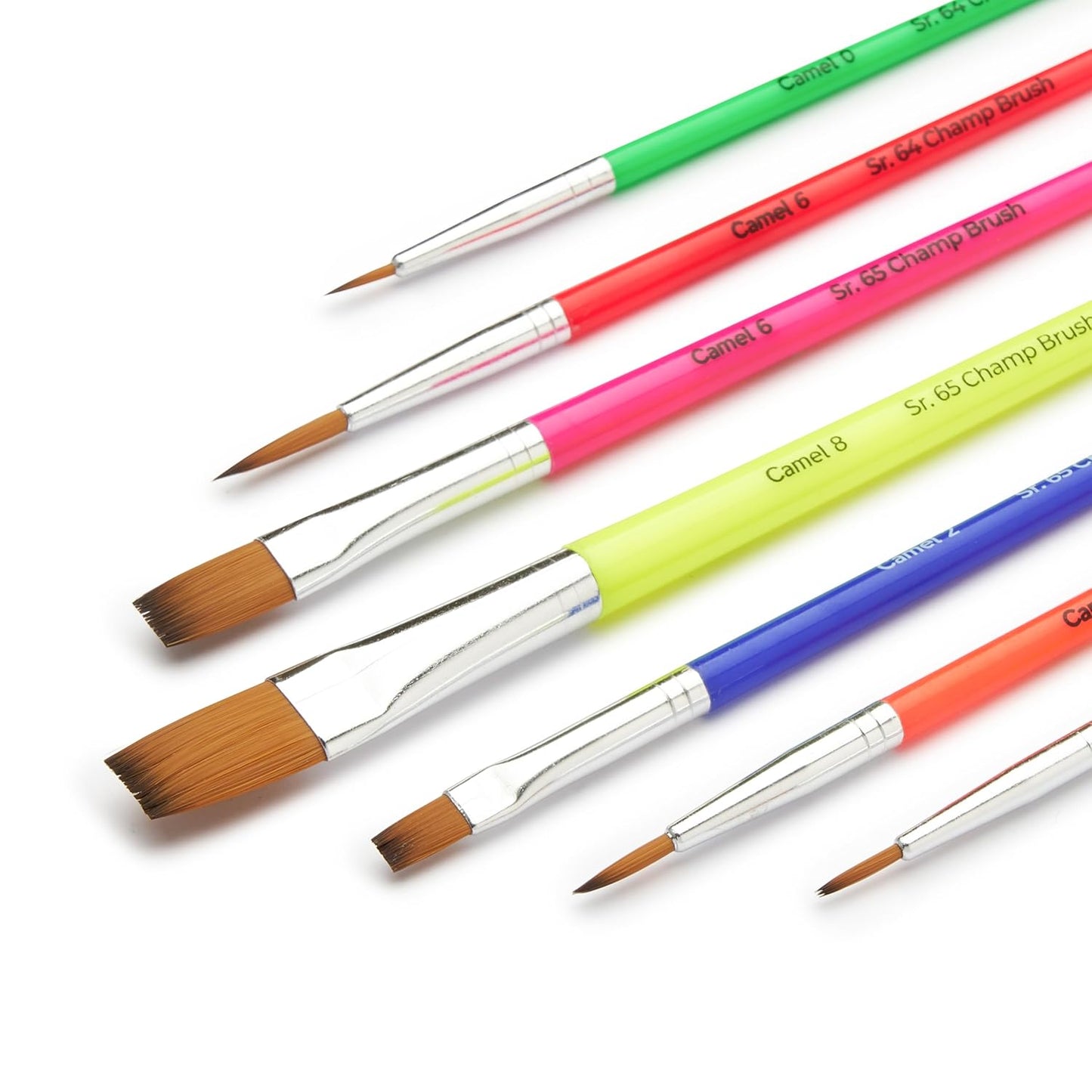 Camel Plastic Champ Brushes | Set of 7 Brushes | Round and Flat