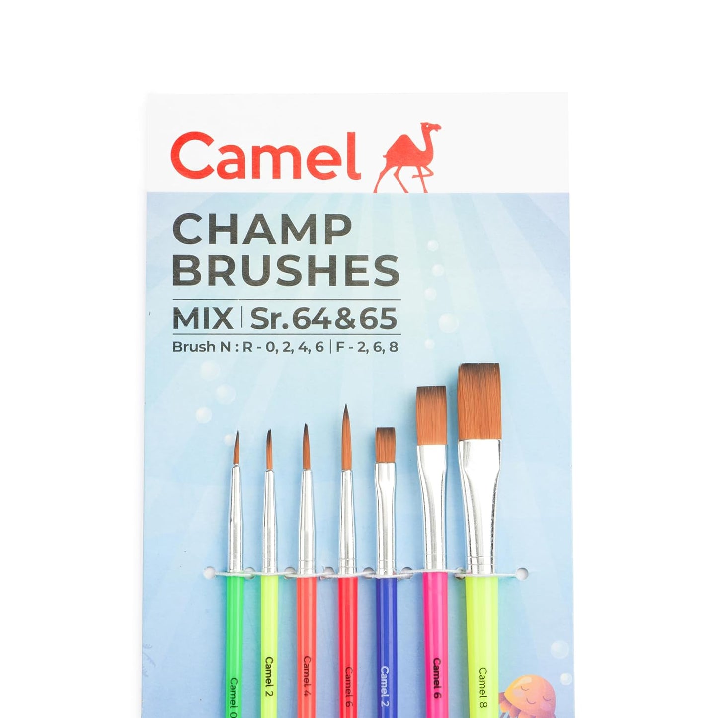 Camel Plastic Champ Brushes | Set of 7 Brushes | Round and Flat