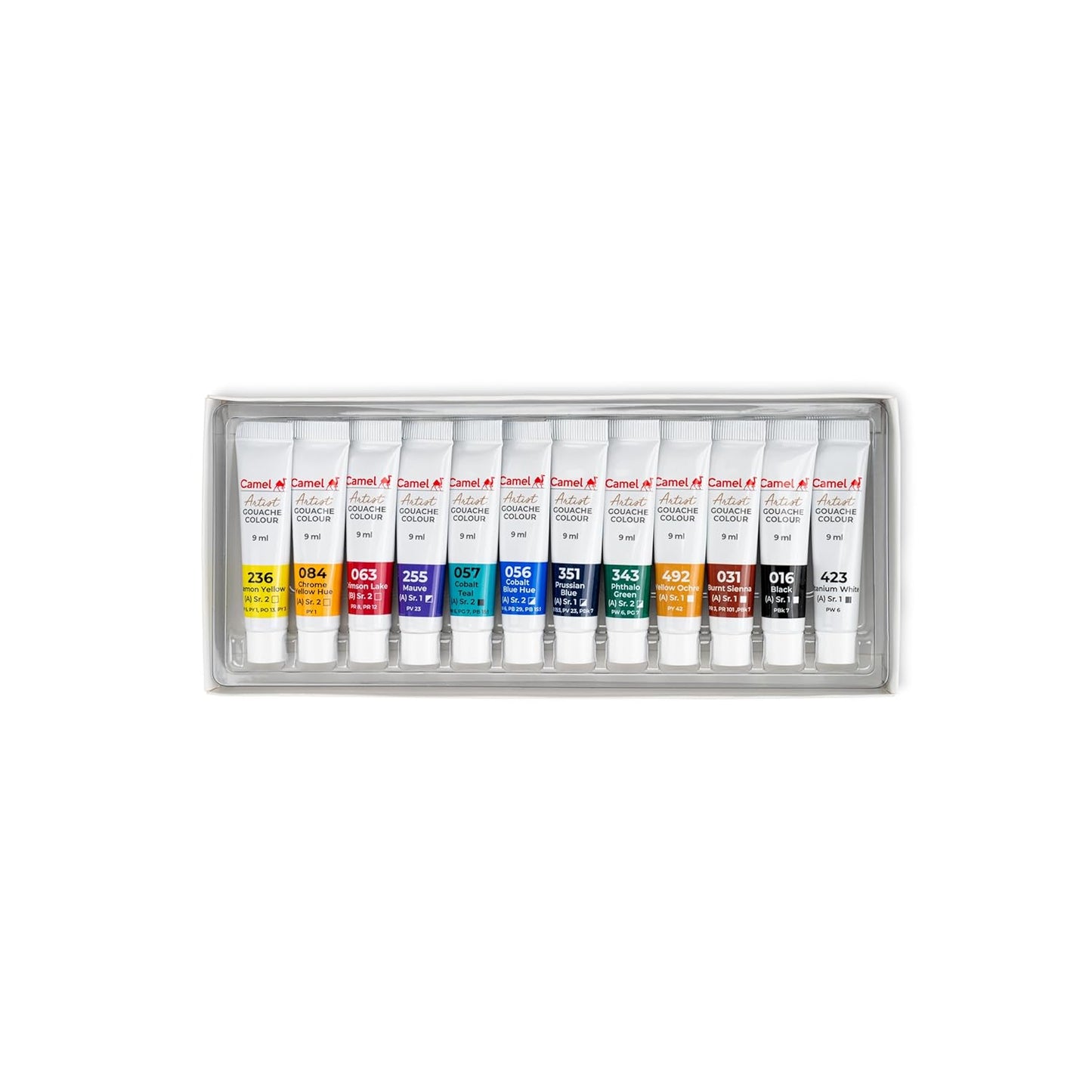 Camel Artist Gouache Colour Set | 12 Shades | 9ml