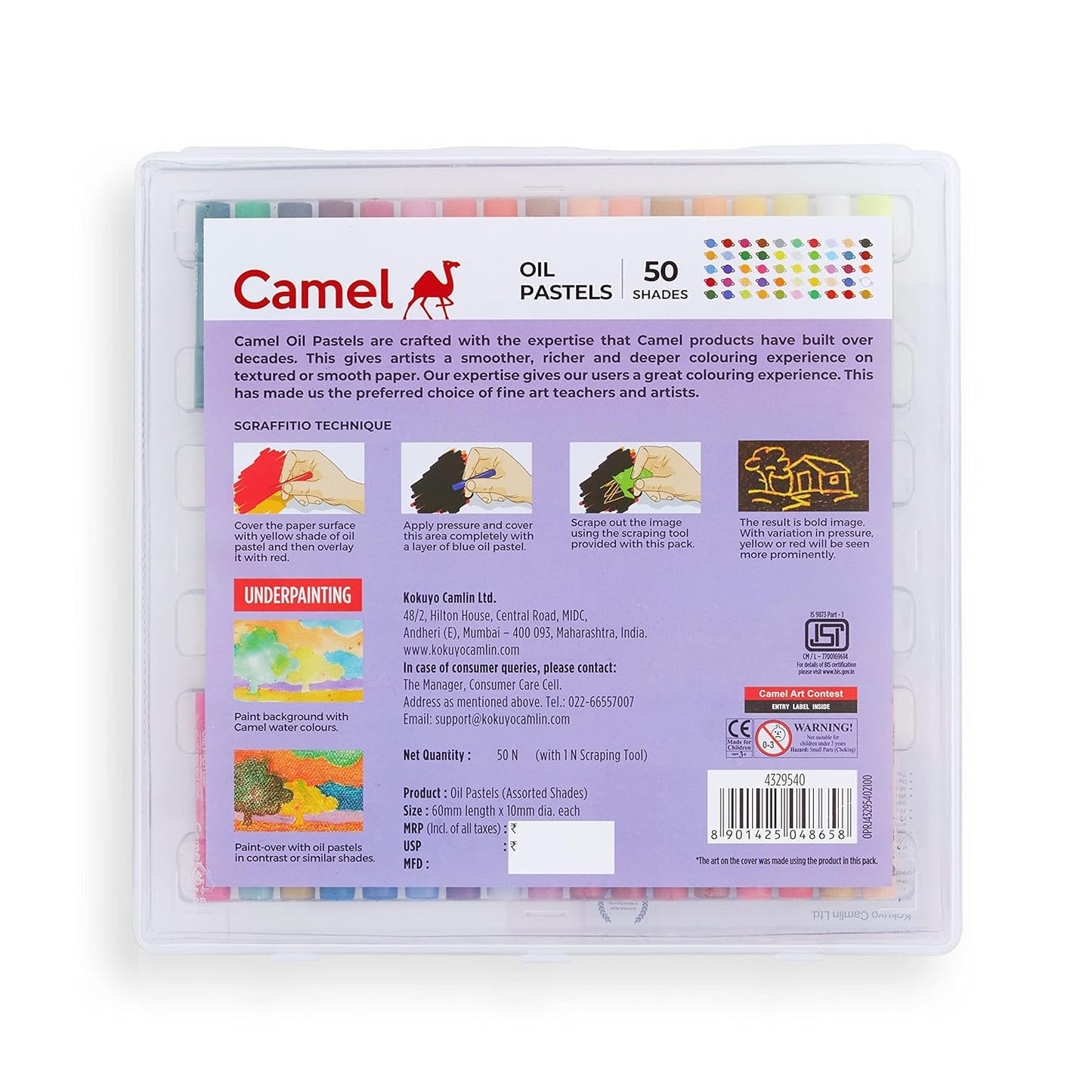 Camel Oil Pastel With Reusable Plastic Box | 50 Shades