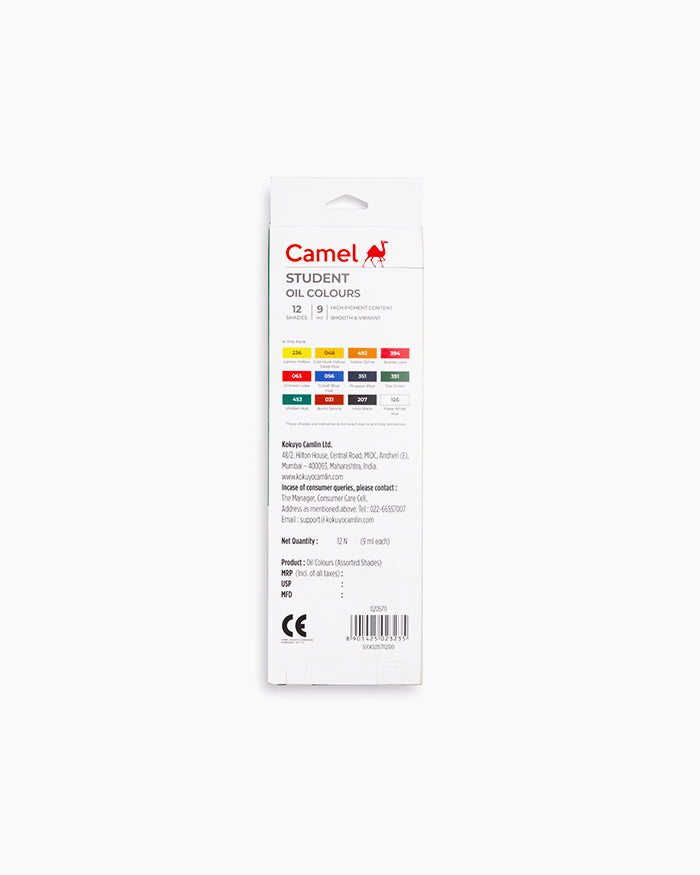 Camel Student Oil Colour Set | 9ML | 12 Shades