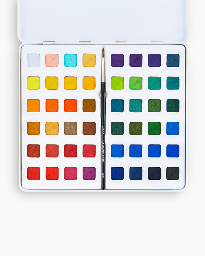 Camel Artist Water Colour Cake Set - 48 Shades, Assorted