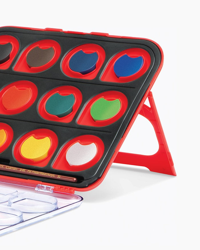 Camel ColorPad Watercolor Cake with Paint Brush | 24 Shade Set | Vibrant Colors | Portable Design