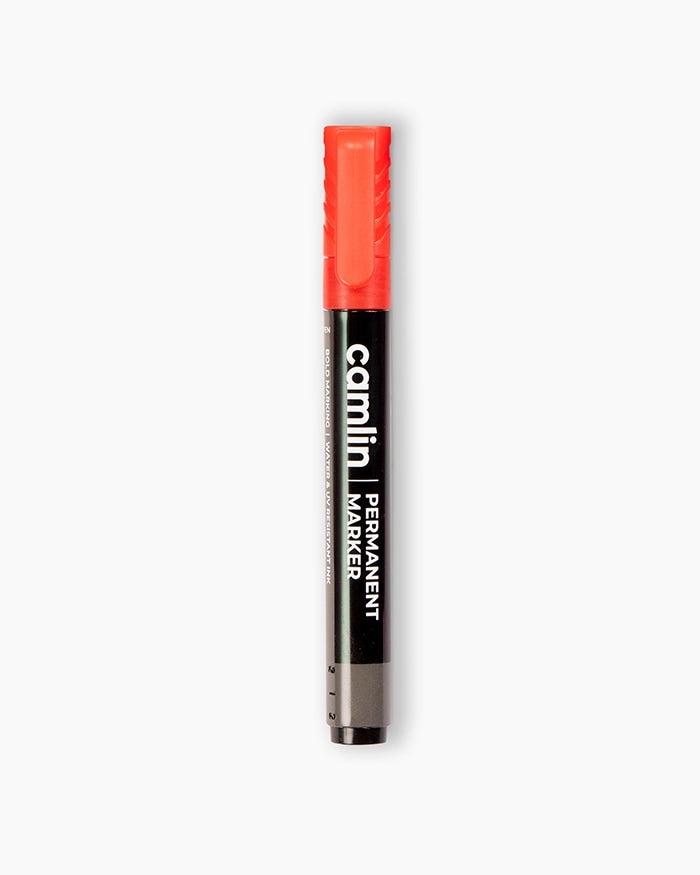 Camlin Permanent Marker Bold Tip | Red | Pack of 10 Markers