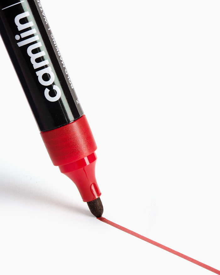 Camlin Permanent Marker Bold Tip | Red | Pack of 10 Markers