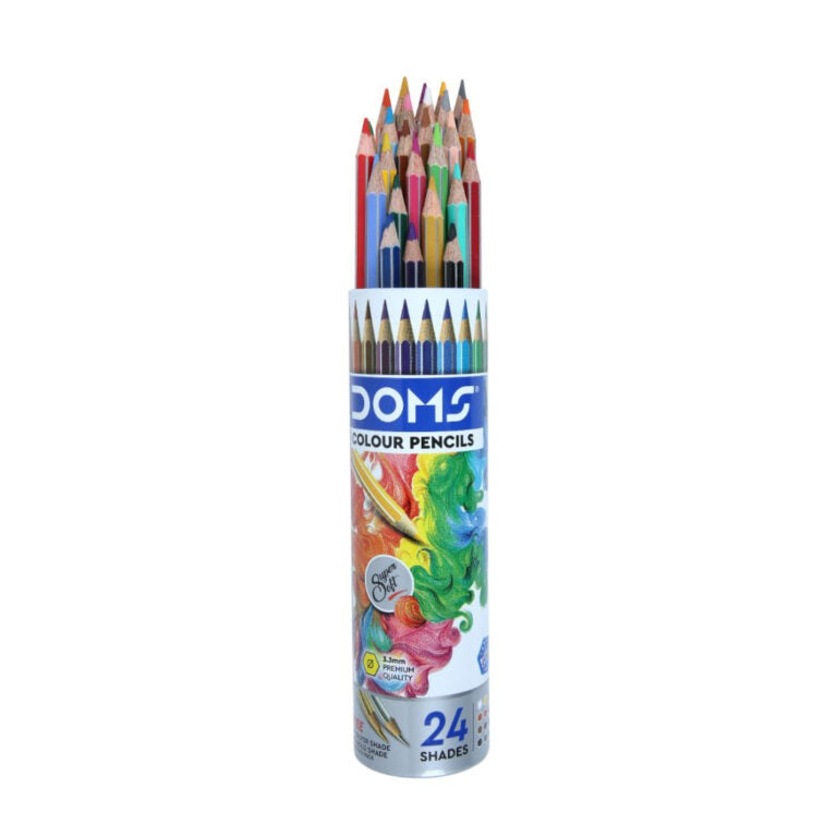 Doms 24 Shades Super Soft Color Pencils Round Tin Box