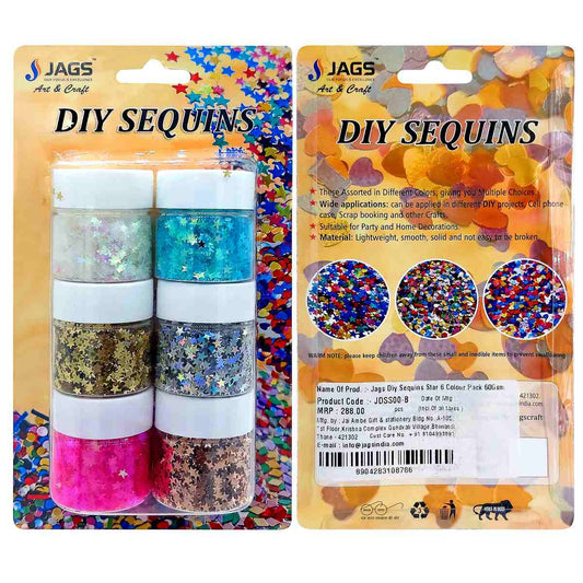 Jags Diy Sequins Star | 6 Colour Pack