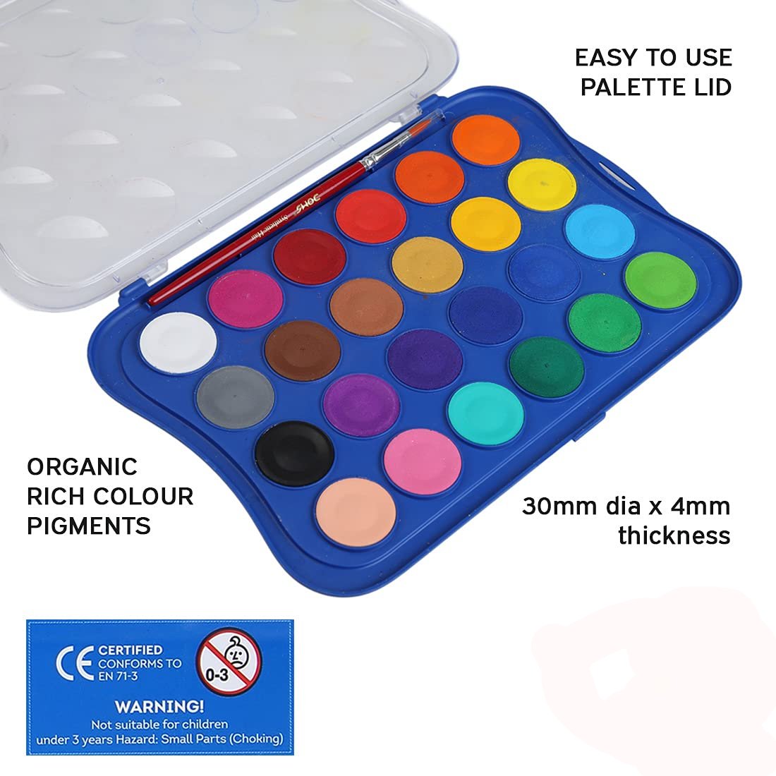 Doms 24 Shades 30mm Water Colour Cakes | Free Brush Inside | | Pack of 1