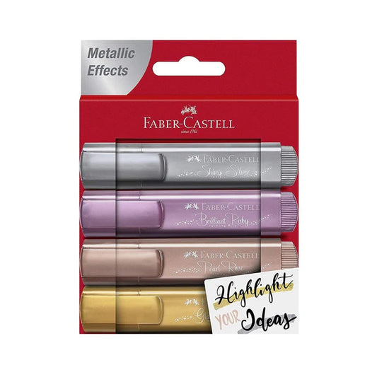 Faber Castell Metallic Highlighter Pen | Pack of 4
