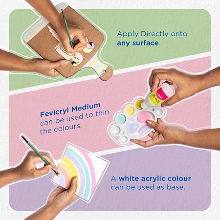 Fevicryl Pastel Acrylic Colours Kit | 6 Shades | 15ML