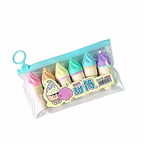 Ice-cream Designer Highlighter Set | For Kids | Fine Grip Marker | Pack of 6