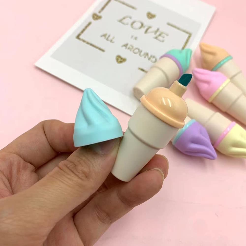 Ice-cream Designer Highlighter Set | For Kids | Fine Grip Marker | Pack of 6