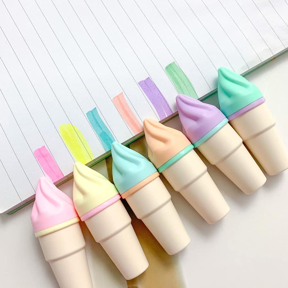 Ice-cream Designer Highlighter Set | For Kids | Fine Grip Marker | Pack of 6