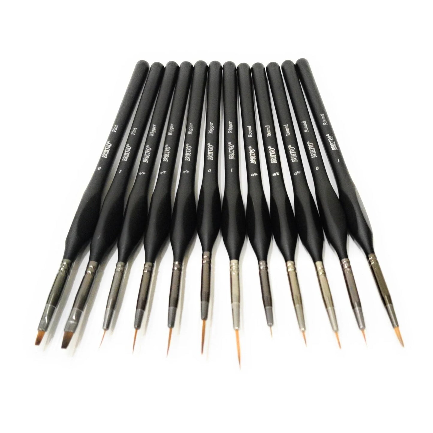 Brustro Miniature Brush Set | Set of 12 | Synthetic Bristles, Detail Fine Tip