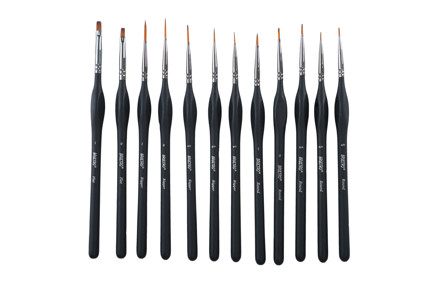 Brustro Miniature Brush Set | Set of 12 | Synthetic Bristles, Detail Fine Tip