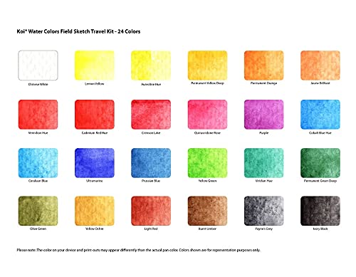 Sakura Koi Water Color Set with Waterbrush, (24 Assorted)