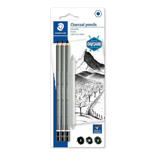 Staedtler Charcoal Pencils Set with 1 Blending Stump |