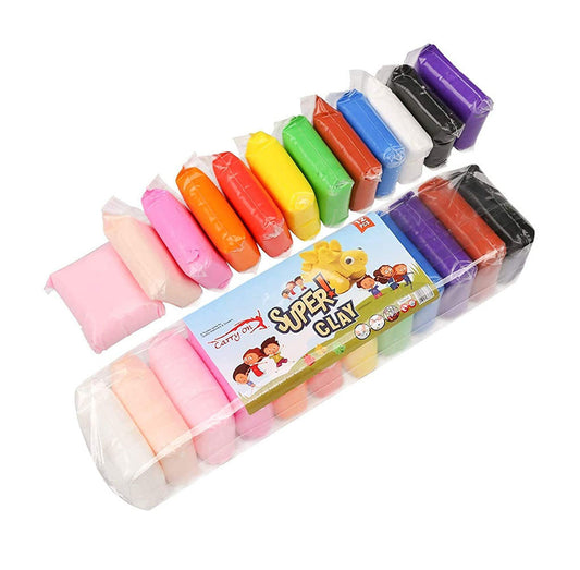 Air Dry Clay | 12 Colours | Super-soft | 1 Pack
