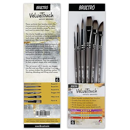 Brustro Artist Velve Touch Brushes | Set of 6