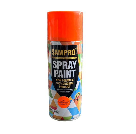 Spray Paint | Fluorescent Orange | DIY, Quick Drying with Gloss Finish | 400ml
