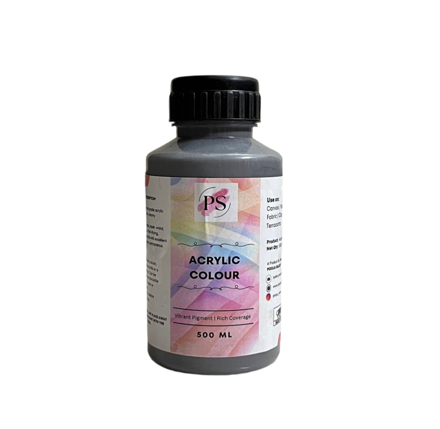 Acrylic Colour | Grey | 500ml