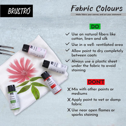 BRUSTRO Artists Fabric Colours - Set of 12, 30ml Bottles |
