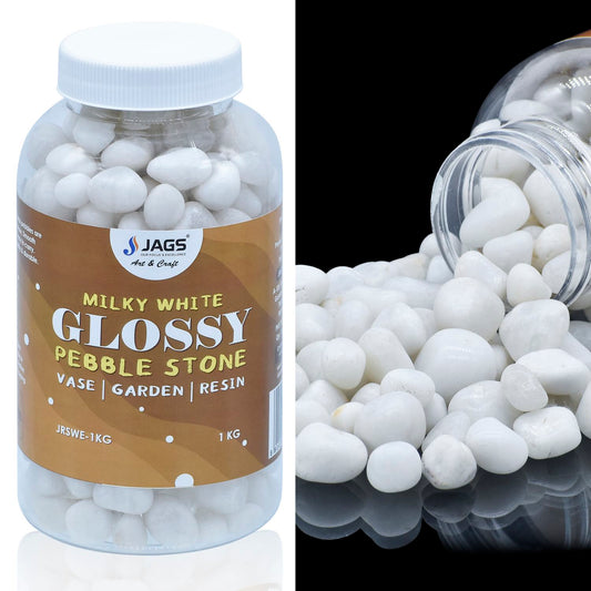 Pebble Stone | Resin Stones |  1 Kg | Milky White