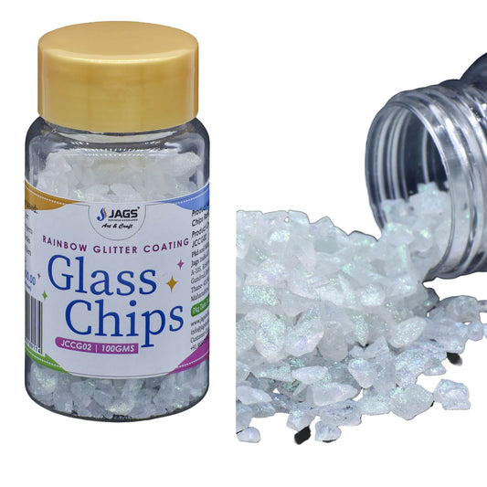 Jags Colour Coating Glass Chips | 100 Gram | Rainbow Glitter