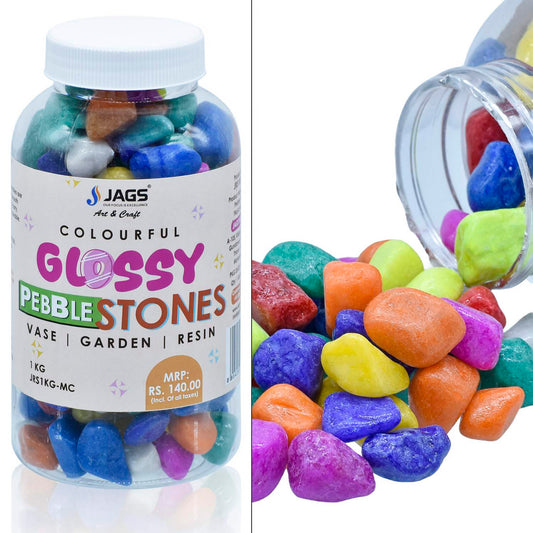 Pebble Stones | Resin Stones | Medium | 1kg | Multi Colour