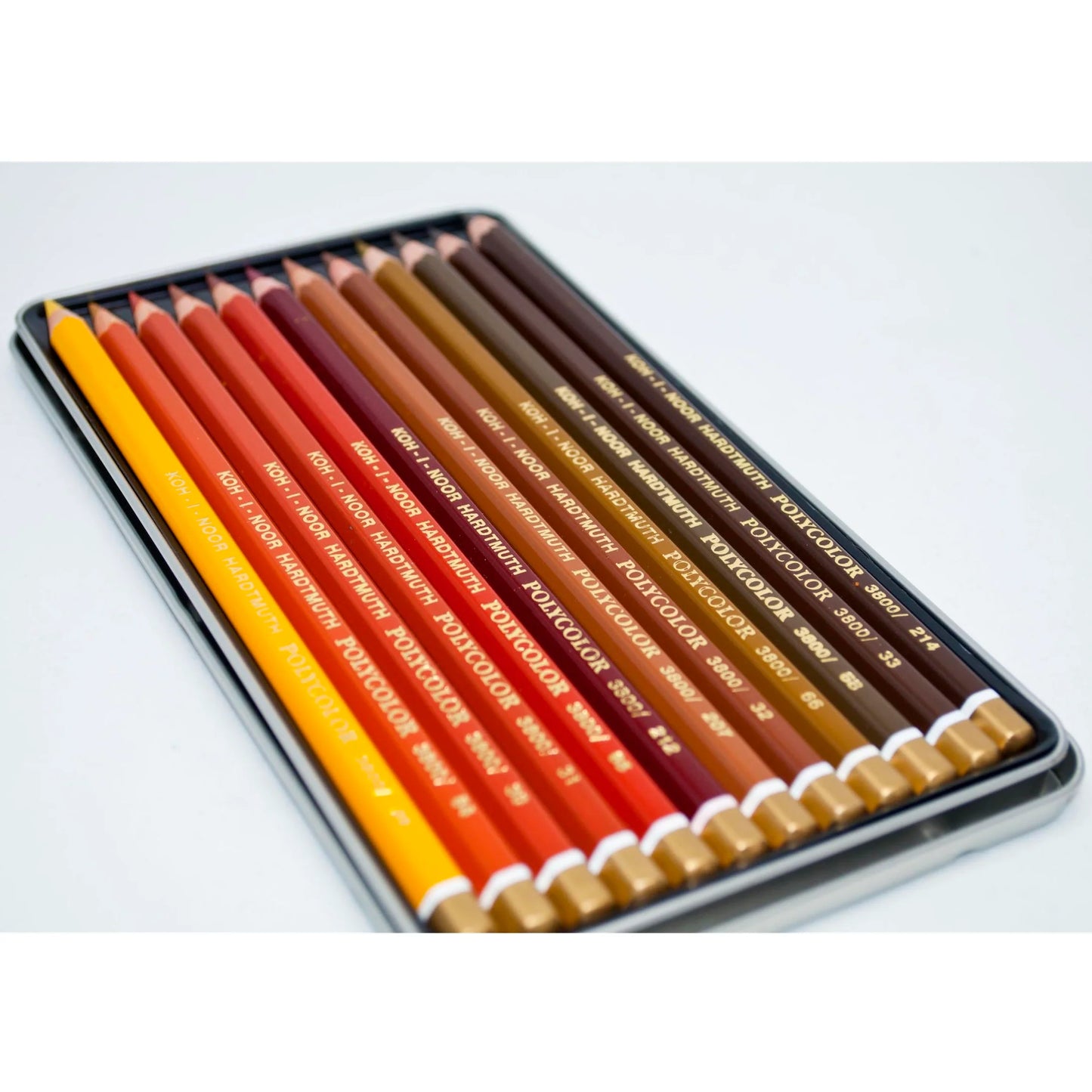 Kohinoor Polycolor Artists Coloured Pencil Tin Box | Brown Line |  Set Of 12