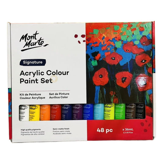 Mont Marte Acrylic Paint Set | 48 Shades | 36ml Each tube