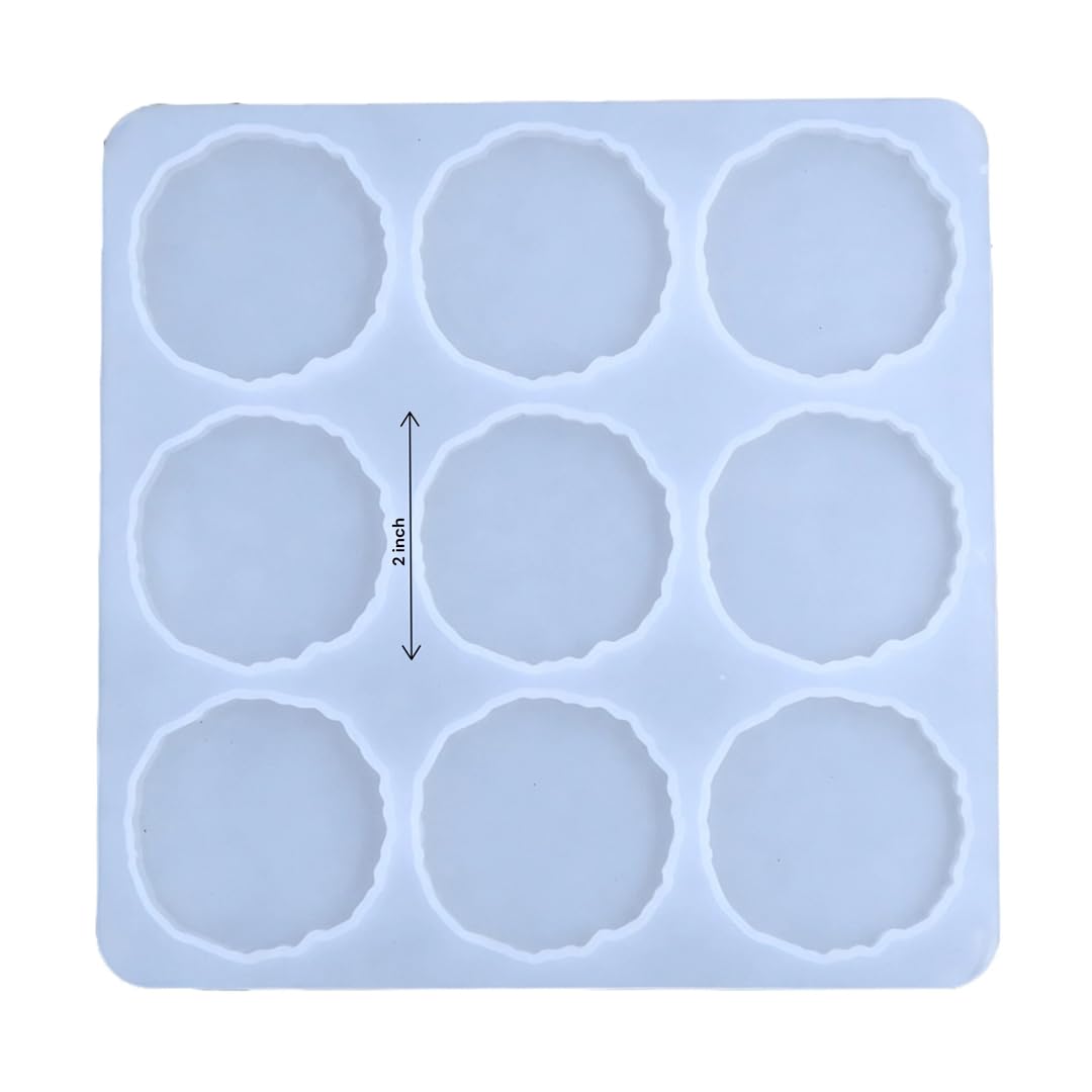 2 Inch Agate Round Silicone Mould for Resin Art | 9 Pc