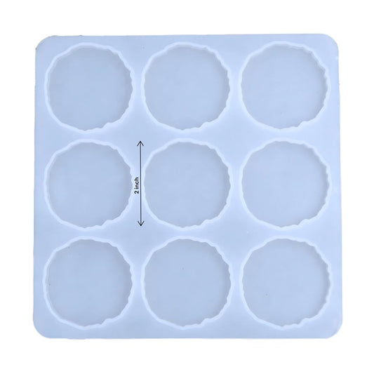 2 Inch Agate Round Silicone Mould for Resin Art | 9 Pc
