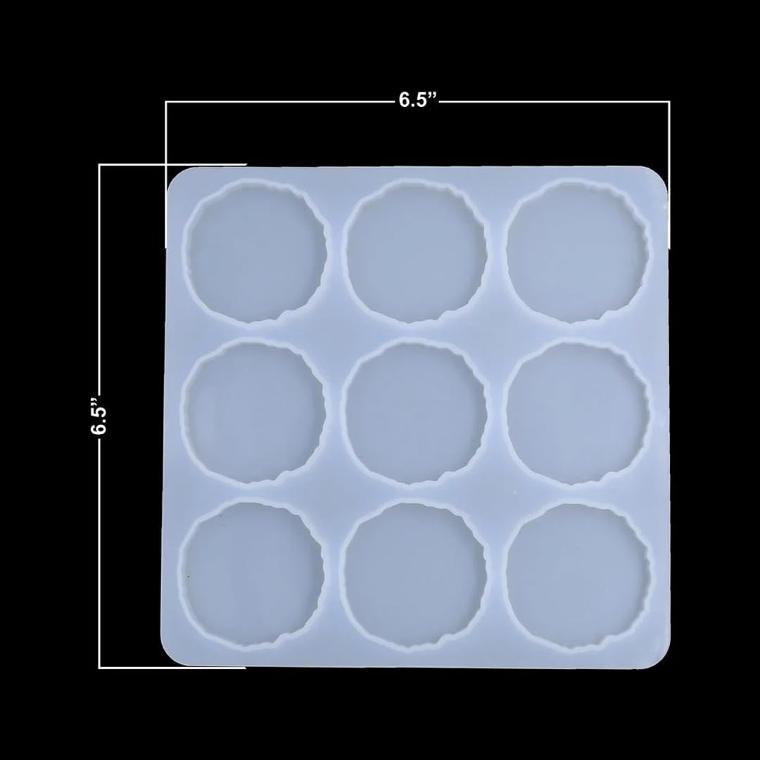 2 Inch Agate Round Silicone Mould for Resin Art | 9 Pc