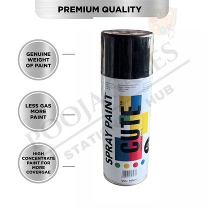 Spray Paint | Black | DIY, Quick Drying with Gloss Finish | 400ml