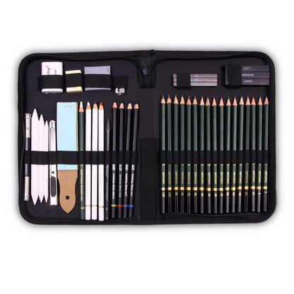 Sketching Pencils Drawing Kit | 42 Pcs | Zippered Carrying Case