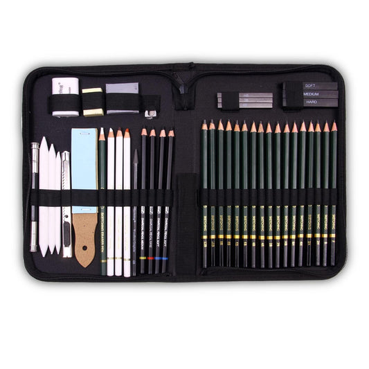 Sketching Pencils Drawing Kit | 42 Pcs | Zippered Carrying Case